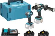 Makita DLX2549TJ 18V LXT Brushless Twin Kit DHP492 Combi Drill and DTD173 Impact Driver with 2x 5Ah Batteries
