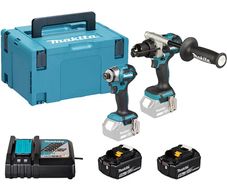 Makita DLX2549TJ 18V LXT Brushless Twin Kit DHP492 Combi Drill and DTD173 Impact Driver with 2x 5Ah Batteries