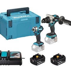 Makita DLX2549TJ 18V LXT Brushless Twin Kit DHP492 Combi Drill and DTD173 Impact Driver with 2x 5Ah Batteries