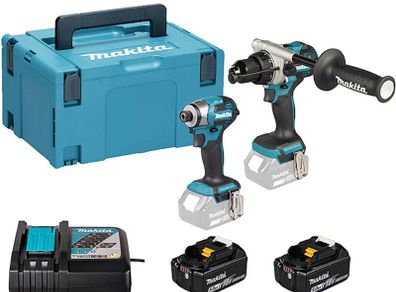 Makita DLX2549TJ 18V LXT Brushless Twin Kit DHP492 Combi Drill and DTD173 Impact Driver with 2x 5Ah Batteries