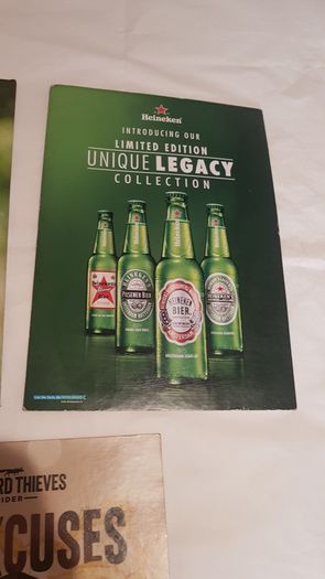 3 x advertising show cards ,,nice condition,,collectors item,,price includes post to anywhere in ireland thank you, take as is,some wear ,,applemans,Heineken, orchards thieves,,