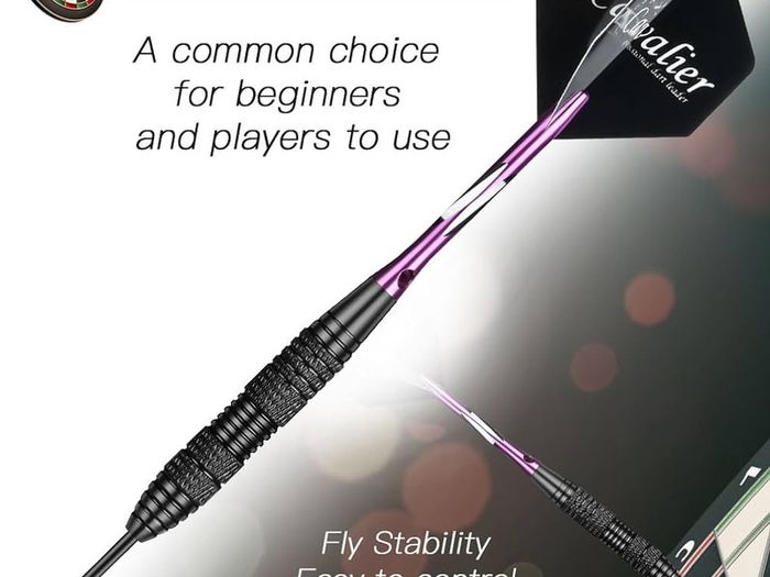 FREE P&P Steel Darts Set, Professional 23g Darts Tip with Non-Slip Stainless Steel Shaft, Poly Flights, PVC Shafts, Dart Sharpener, Rubber Rings, Flight Protecter, with Gift Box