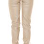 Highwaist Boyfriend Jeans in leather look CAPPUCCINO or beige size fits s sm ,m Image 3
