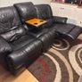 3 Seat Reclining Sofa-Black Leather Image 3
