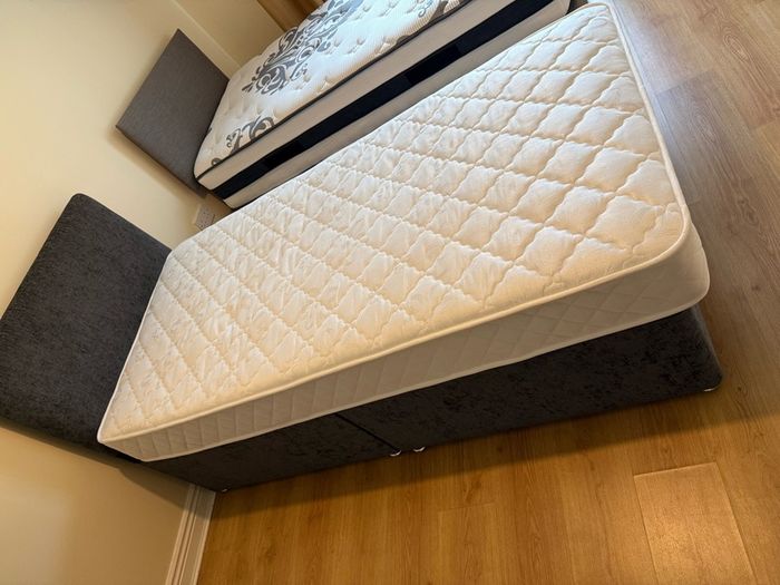 Harvey Norman single bed, mattress and head board