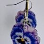 Majestic Lavender Pansy Floral Earrings Image 7