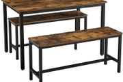 Dining Table Kitchen Table Set with 2 Benches - Free Delivery Nationwide