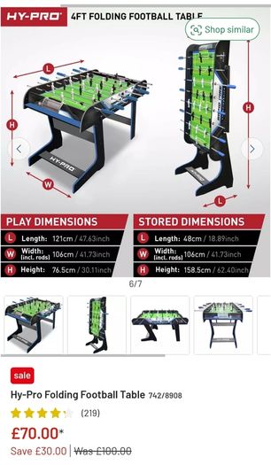 Hy-pro folding football table