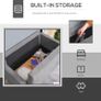 Modern Loveseat Sofa Button-Tufted Fabric Couch with Storage Chest Wood Legs (FREE POSTAGE) Image 7