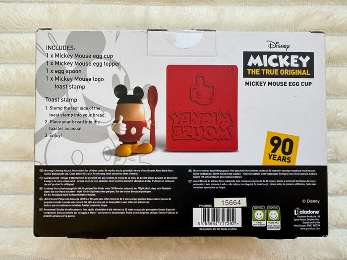 Disney Mickey Mouse Egg Cup & Toast Cutter 90th Anniversary Paladone Please see photos