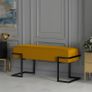 Axon Modern  Velvet Benches with Black/Gold/Silver  Metal Frame Image 3