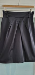 COAST Black Hi-Shine  A-Line skirt with belt loops Sz 14