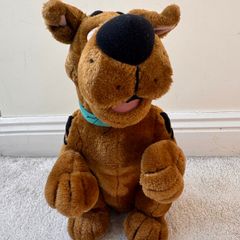 Scooby Doo Plush approx. 14" Talking Dog Hanna Barbera 2001 Cartoon Network Damaged Tail Dirty Used Please see photos