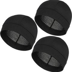 3Pcs Cooling Skull Caps for Men Women, Breathable Mesh Helmet Liner Sweat Caps, Summer Beanie Skull Cap Beanie for Men Women Cycling Running Gym Outdoor Sports Quick Drying Black