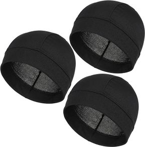 3Pcs Cooling Skull Caps for Men Women, Breathable Mesh Helmet Liner Sweat Caps, Summer Beanie Skull Cap Beanie for Men Women Cycling Running Gym Outdoor Sports Quick Drying Black
