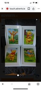 Winnie the Poo Latge Framed Glass Pictures x 4