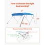 4 Bow Boat Bimini Tops, 600D Polyester Canopy with Aluminum Alloy Frame, Waterproof & Sun Shade Boat Awning Canopy with Storage Bag Image 6