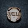 Vintage SHELL (B) brass oil can cap. Image 2