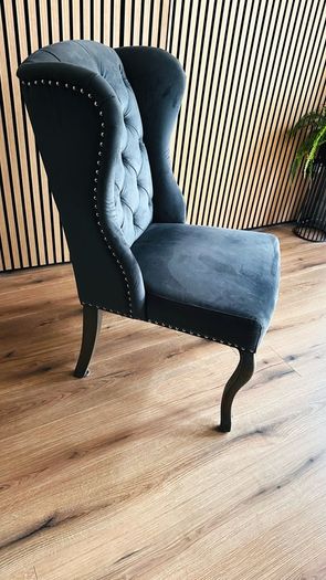 Grey wing back chairs