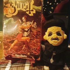 Ghost Dance Macabre Metal Sign and  Cardinal Copia  Plush Figure.
