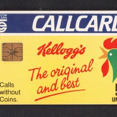 1991 Ireland 5 unit Kellogg's cereals the very first advertising Callcard Telecom Eireann (Gemplus GEM1) Call Card Used. Telecom Eireann card number 1036