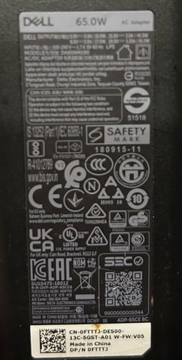 DELL 65W Power Adaptor da65nm190