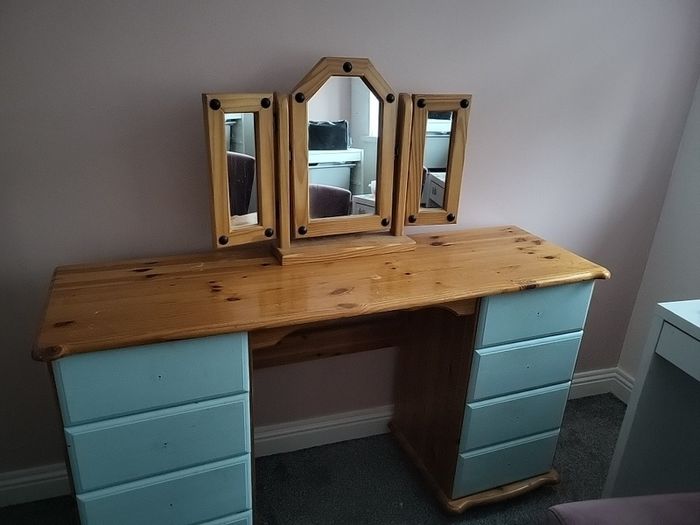 Solid Pine Double Pedestal Desk Upcycling Project