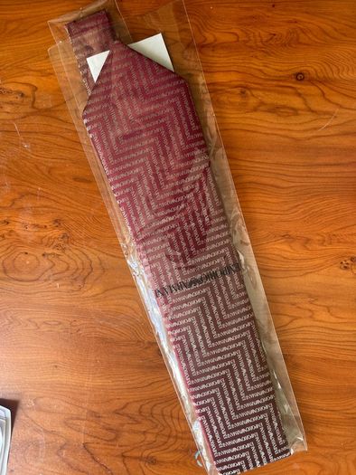 Brand New Emporio Armani 100% Silk Burgundy Tie - Made in Italy - Tags & Box