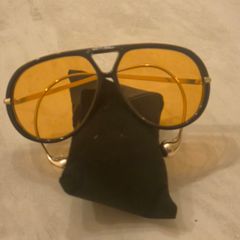 Vintage style aviator sunglasses with amber lenses