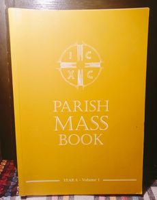 2013. Parish Mass Book. Yeara A. Volume 1.