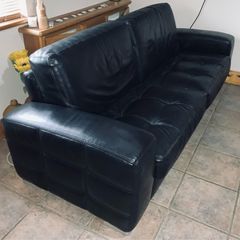 Black leather couch