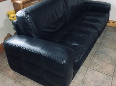 Black leather couch