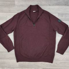 Bugatti Wool Blend Half Zip Jumper Mens Medium