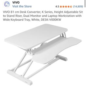 VIVO 81cm white desk converter with keyboard tray