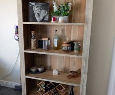 4-Tier Tall Solid Wood Bookcase, Heavy Duty Floor Large Bookshelf