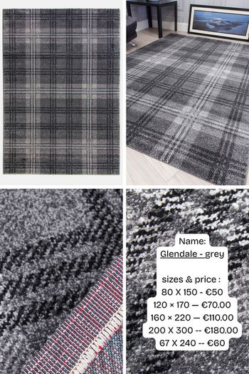 Tartan design rugs - free shipping