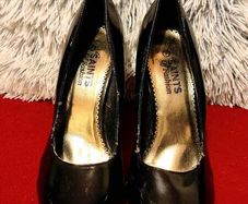 Saints Fashion Black Patent Heels Size UK 7 / EUR 40