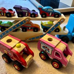 Wooden cars and truck