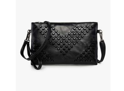 Fab Leather Look Bag with Black Studs