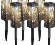 Solar Lights Outdoor, 6 Pack Garden Lights Solar Powered with Warm White LED Lights, Waterproof Solar Ornament Lights for Patio, Yard, Pathway Dusk to Dawn Auto On/Off (FREE POSTAGE)