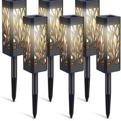 Solar Lights Outdoor, 6 Pack Garden Lights Solar Powered with Warm White LED Lights, Waterproof Solar Ornament Lights for Patio, Yard, Pathway Dusk to Dawn Auto On/Off (FREE POSTAGE)