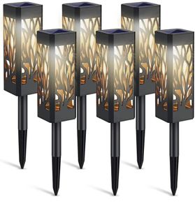 Solar Lights Outdoor, 6 Pack Garden Lights Solar Powered with Warm White LED Lights, Waterproof Solar Ornament Lights for Patio, Yard, Pathway Dusk to Dawn Auto On/Off (FREE POSTAGE)