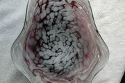 Hand blown curved glass dish