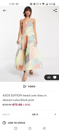Asos tiered cami dress