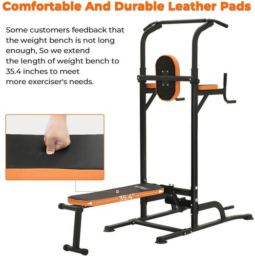 _Roman Power Tower Chair With Bench, Home Weight Lifting Bar, Weight Station, Dip Station, Pull Up Bar, Pull Up Station