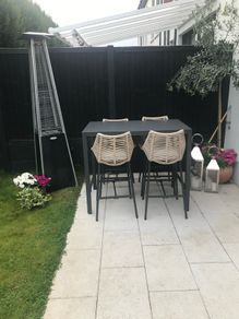 Outdoor high table and chairs