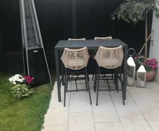 Outdoor high table and chairs