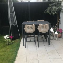 Outdoor high table and chairs