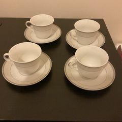 4 Tipperary Crystal porcelain teacups and saucers Brand New