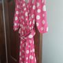 ladies pink pleated belted dress Image 5